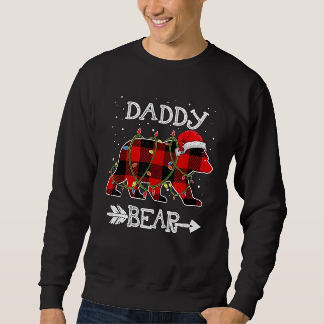 Red Plaid Daddy Bear Christmas Santa Family Matchi Sweatshirt (Vorderseite)