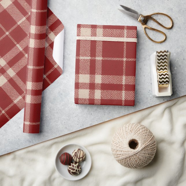 Red Plaid Geschenkpapier (Kunsthandwerk)