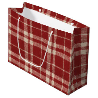 Red Plaid Große Geschenktüte