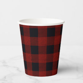 Red Plaid Pappbecher