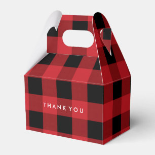 Red Plaid Rustic Country Ballotins de fête