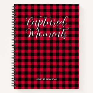 Red Plaid, Tartan, Buffalo Karos Muster Notizbuch