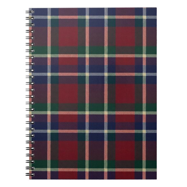Red Plaid Tartan Journal – Classic Cozy Pattern Notizblock (Vorderseite)