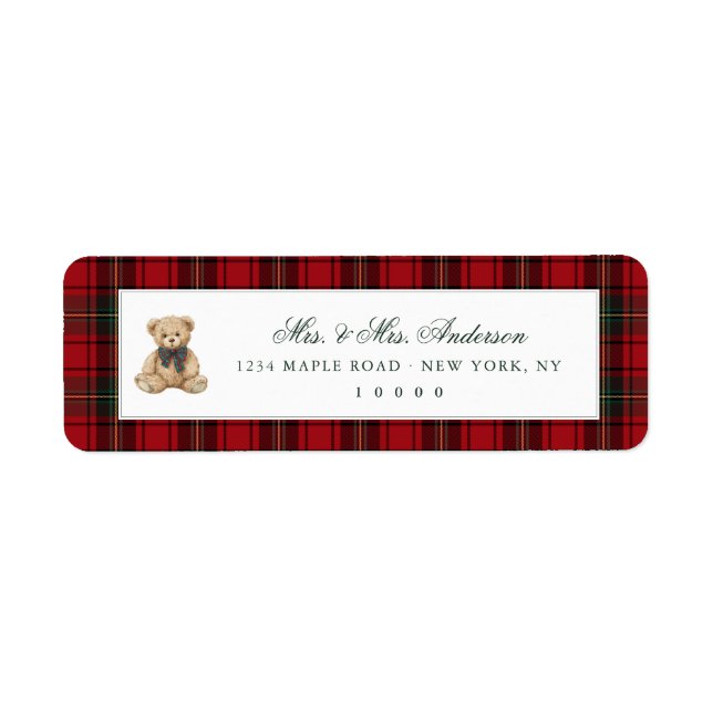 Red Plaid Teddy Bear Christmas  (Vorne)