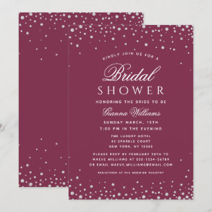 Red Plum Diamonds Modern Luxus Brautparty Einladung