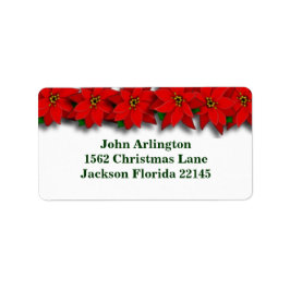 Red Poinsetta Address Labels Adressaufkleber