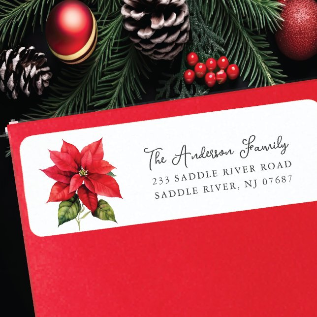 Red Poinsettia Blume Rücksendeadresse (Von Creator hochgeladen)