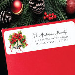 Red Poinsettia Christmas Bells<br><div class="desc">Auf unserem festlichen Rücksendelabel finden Sie Weihnachtsglocken Poinsettia mit rotem Band. Es ist der perfekte Weg, um Freunden und Familie lassen, wo Sie während der Ferienzeit wohnen. Dieses Label ist sicher, um eine Touch von Urlaub zu Ihrem E-Mail-Fröhlichkeit hinzufügen und von jedem, der es sieht, bemerkt werden.</div>
