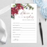 Red Poinsettia Christmas Bridal Advice & Wises<br><div class="desc">Elegante Dusty Blue Winter Foliage Advice Card. Personalisieren Sie mit der Braut zu sein Name und Datum der Dusche. Für weitere Anpassungen klicken Sie bitte auf den Link "Weiter anpassen". Wenn Sie Hilfe benötigen,  kontaktieren Sie mich bitte.</div>