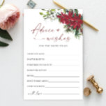 Red Poinsettia Christmas Bridal Advice & Wises<br><div class="desc">Elegante Dusty Blue Winter Foliage Advice Card. Personalisieren Sie mit der Braut zu sein Name und Datum der Dusche. Für weitere Anpassungen klicken Sie bitte auf den Link "Weiter anpassen". Wenn Sie Hilfe benötigen,  kontaktieren Sie mich bitte.</div>