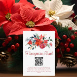 Red Poinsettia Christmas Honeymoon Fund Begleitkarte<br><div class="desc">Diese wunderschöne Weihnachtssaison Flitterwochen Fond Kapitän Karte bietet eine wunderschöne Aquarell von roten Poinsettia Blume und Kiefern Blätter für die Ferien. Eleganter Winter Hochzeitstichtenkarten mit roten Schriftzeichen für einen Feiertag. Hübsches Poinsettia Blumendesign.</div>