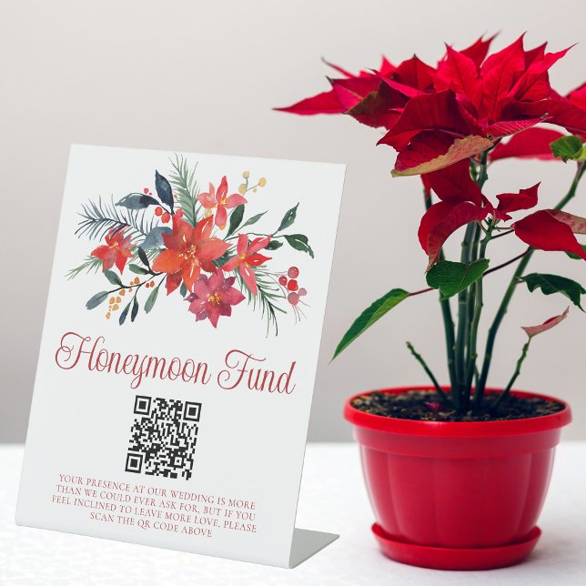 Red Poinsettia Christmas Honeymoon Fund Sockelschild (Von Creator hochgeladen)