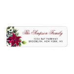 Red Poinsettia Christmas Return Address Label<br><div class="desc">Complete decorating your holiday with the elegant beauty of Red Poinsettia collection: https://www.zazzle.com/collections/christmas_red_poinsettia_flowers-119433546241090518?rf=238259176291992805 Surprise and bring joy to your close ones and make the celebration unforgettable. For further customization,  please click the "customize further" link and use our design tool to modify this template.</div>