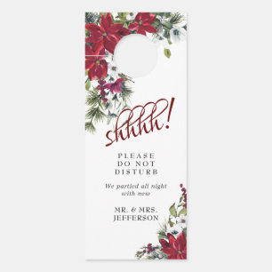 Red Poinsettia Hochzeitswillkommen stört nicht Türanhänger