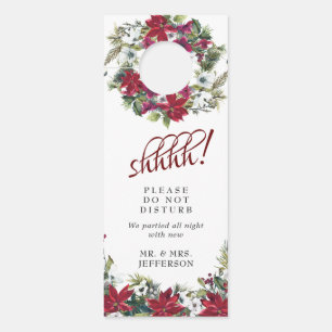 Red Poinsettia Hochzeitswillkommen stört nicht Türanhänger