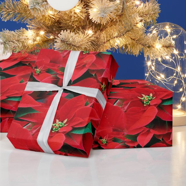 Red Poinsettia Holiday Geschenkpapier (Feiertage)