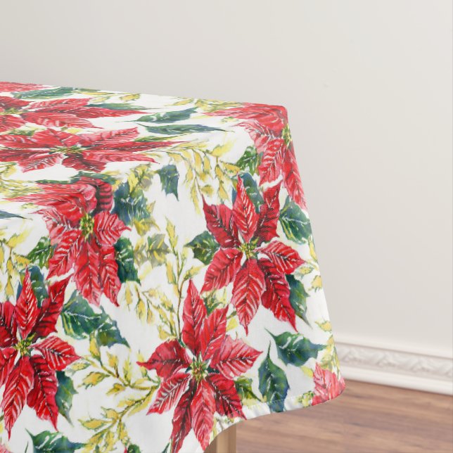 Red Poinsettia Holiday Tischdecke (Beispiel)