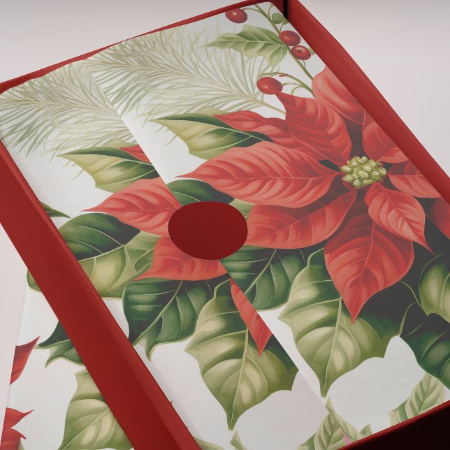 Red Poinsettia Holly Berry Weihnachten Seidenpapier (Von Creator hochgeladen)
