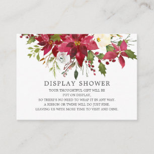 Red Poinsettia Holly Brautparty Display Showdusche Begleitkarte