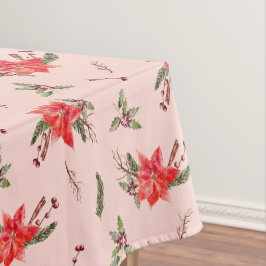 Red Poinsettia Pattern Holiday Tischdecke