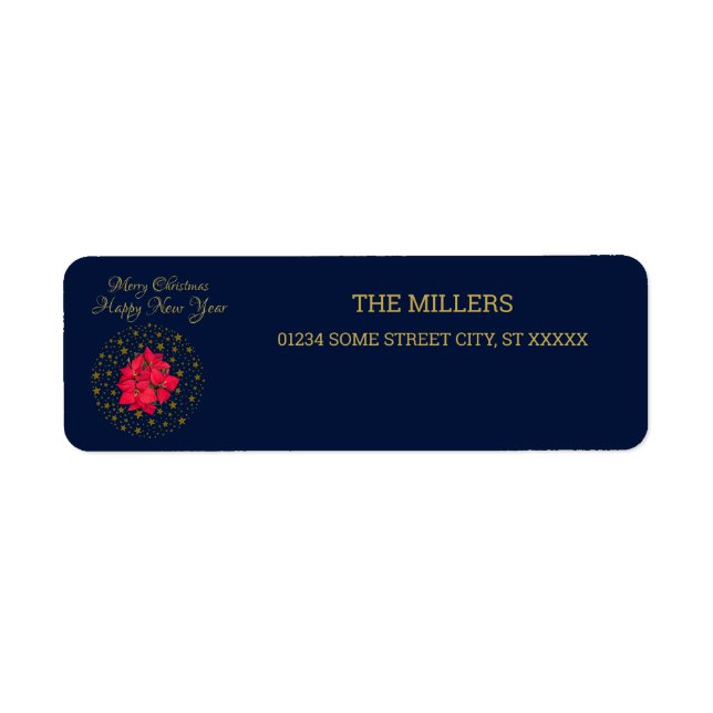 Red Poinsettia Pflanze über glitzernde Sternenblau (Vorne)