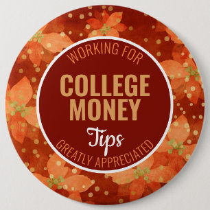 Red Poinsettia Tipps UNI Button