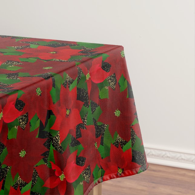 Red Poinsettia Weihnachten Tischdecke (Beispiel)