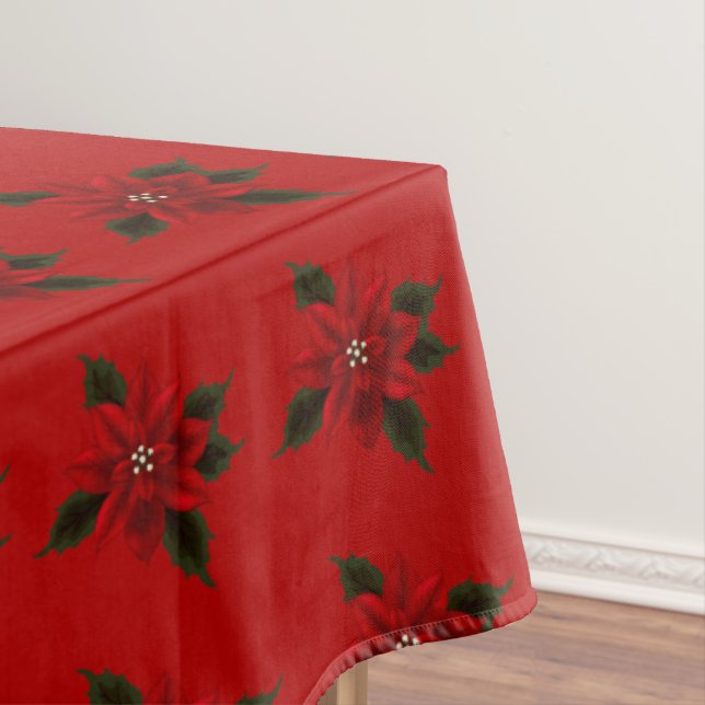 Red Poinsettia Weihnachten Tischdecke (Beispiel)