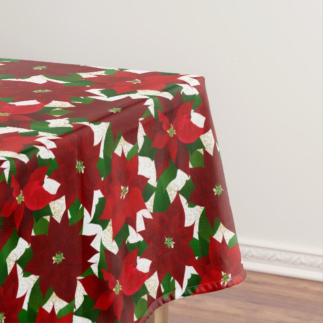 Red Poinsettia Weihnachten Tischdecke (Beispiel)