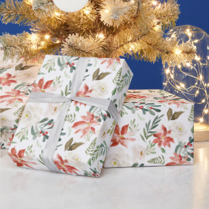 Red Poinsettia Weihnachtsblume Geschenkpapier