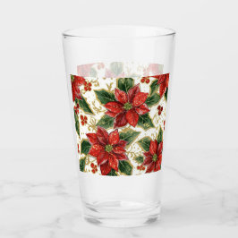 Red Poinsettia Weihnachtsfeiertag Glas
