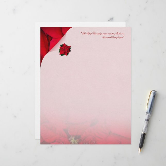 Red Poinsettia Weihnachtsgeschichten (Vorderseite/Rückseite Beispiel)