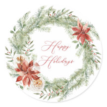 Red Poinsettia Weihnachtsgrün Wreath