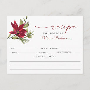 Red Poinsettia Weihnachtskarte Brautparty Rezept K Postkarte