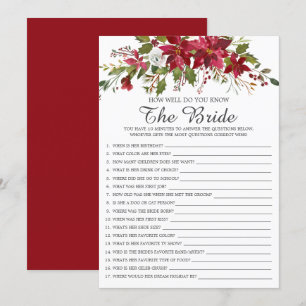 Red Poinsettia wie gut kennen Sie das Bride-Spiel Einladung
