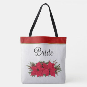 Red Poinsettia Winter Wedding Tasche