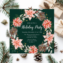 Red Poinsettia Wreath Holiday Party