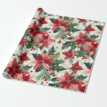 Red Poinsettias Christmas Geschenkpapier<br><div class="desc">Keine Blume bedeutet Weihnachten mehr als die schöne Poinsettia, sie sind beliebt in allen Farben, aber vielleicht die meisten in ihren prächtigen Rot, wie in dieser Rolle von Packpapier. Die Blume sind in einem wunderschönen Muster mit Urlaubspflanze, Beeren und einem angenehmen hellen Hintergrund.</div>