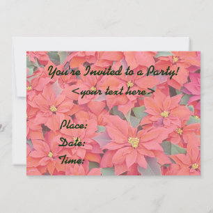 Red Poinsettias Fête Invitation