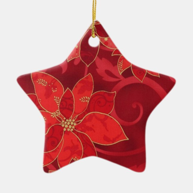 Red Poinsettias Holiday Weihnachtsschmuck (Vorne)