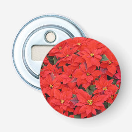 Red Poinsettias I Christmas Holiday Floral Foto Flaschenöffner