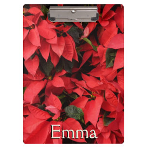 Red Poinsettias II Weihnachtsfeiertage Klemmbrett