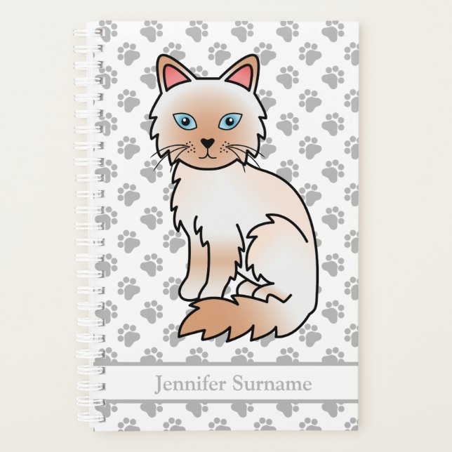 Red Point Birman / Ragdoll Cat And Paws & Text Planer (Vorderseite)