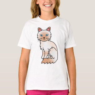 Red Point Birman / Ragdoll Niedlicher Cartoon Cat T-Shirt