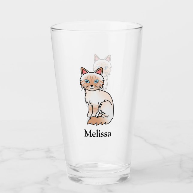 Red Point Tabby Birman / Ragdoll Niedlich Cat & Na Glas (Vorderseite)