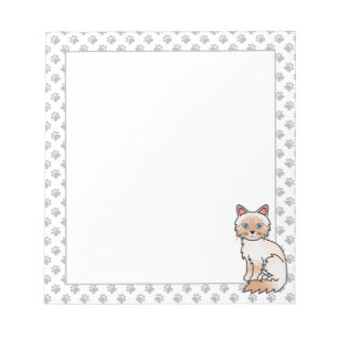 Red Point Tabby Birman / Ragdoll Niedlich Cat & Pa Notizblock