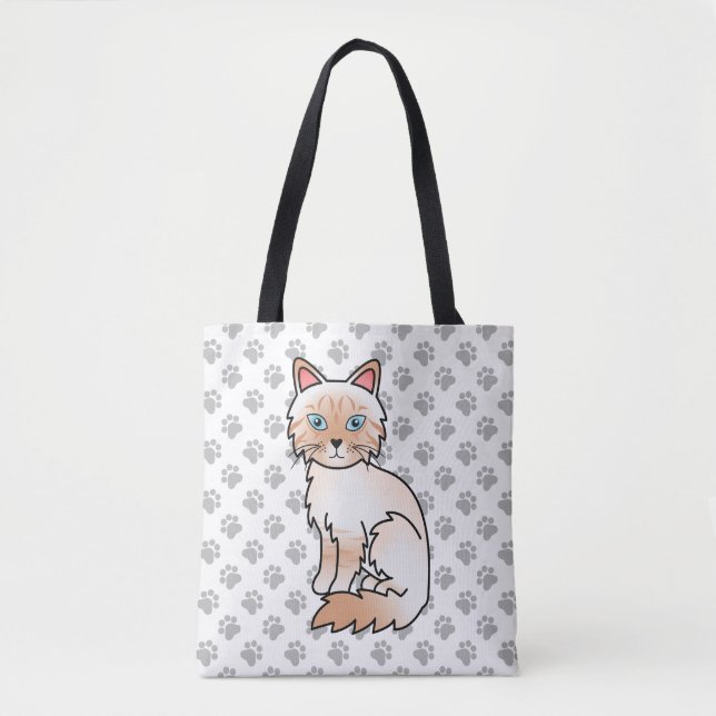Red Point Tabby Birman / Ragdoll Niedlich Cat & Pa Tasche (Vorderseite)
