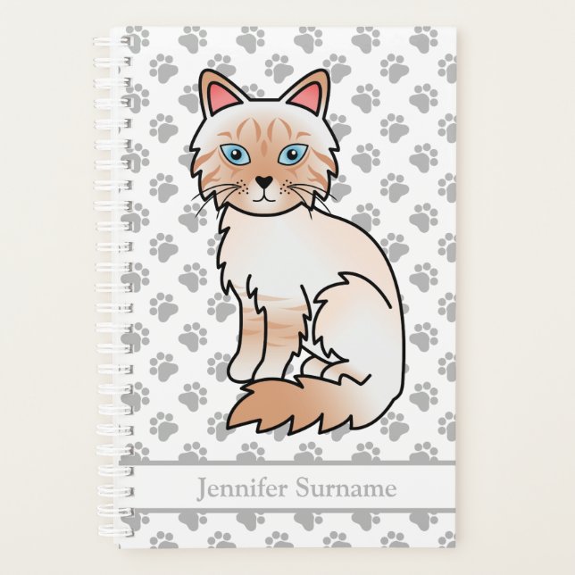 Red Point Tabby Birman/Ragdoll und Paws & Text Planer (Vorderseite)