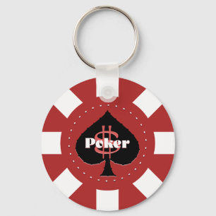 Red Poker Chip Schlüsselanhänger