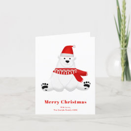 Red Polar Bear Niedlich Weihnachten